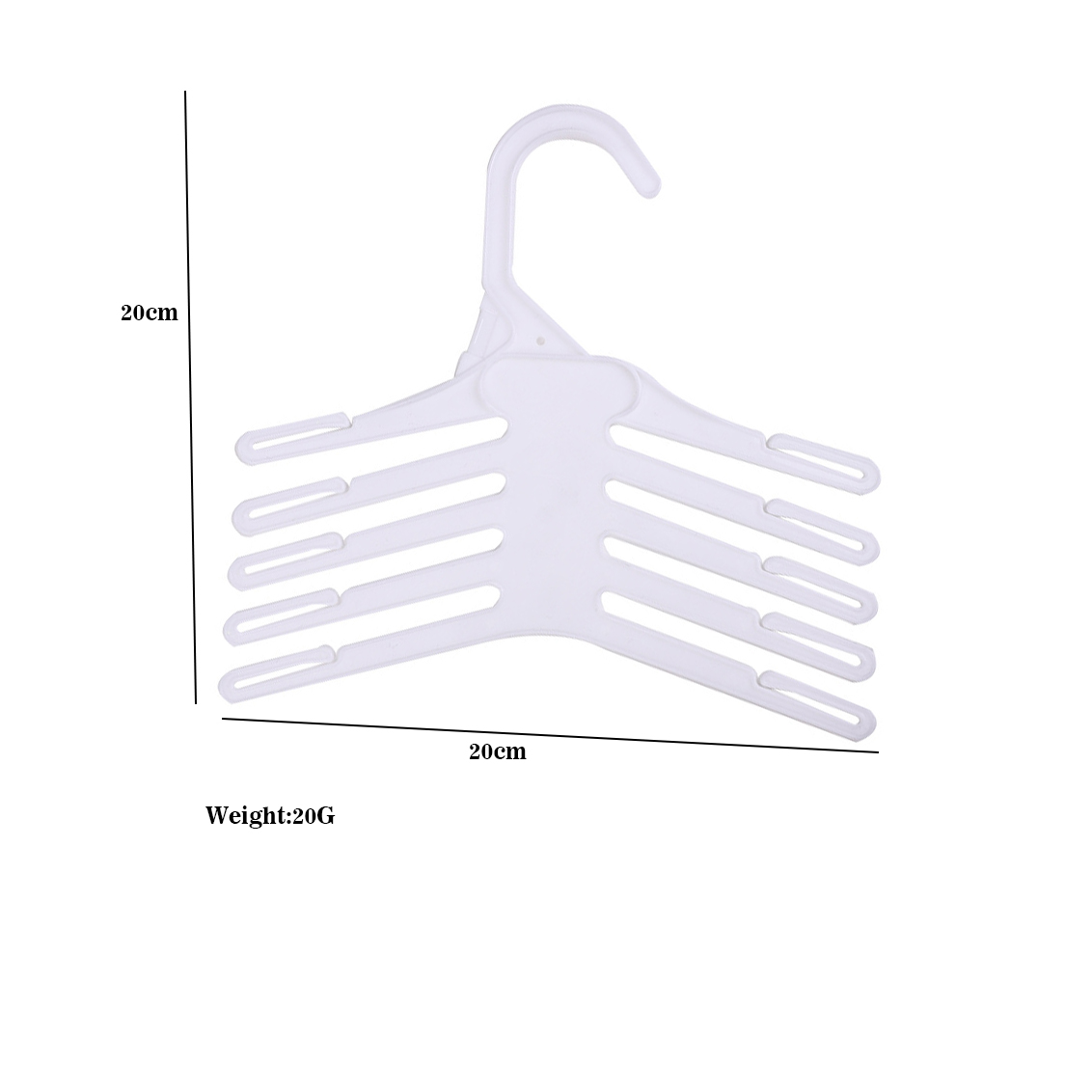 Baby Clothing Hangers - Weißer 20-teiliger rutschfester Hosenbügel aus Kunststoff,