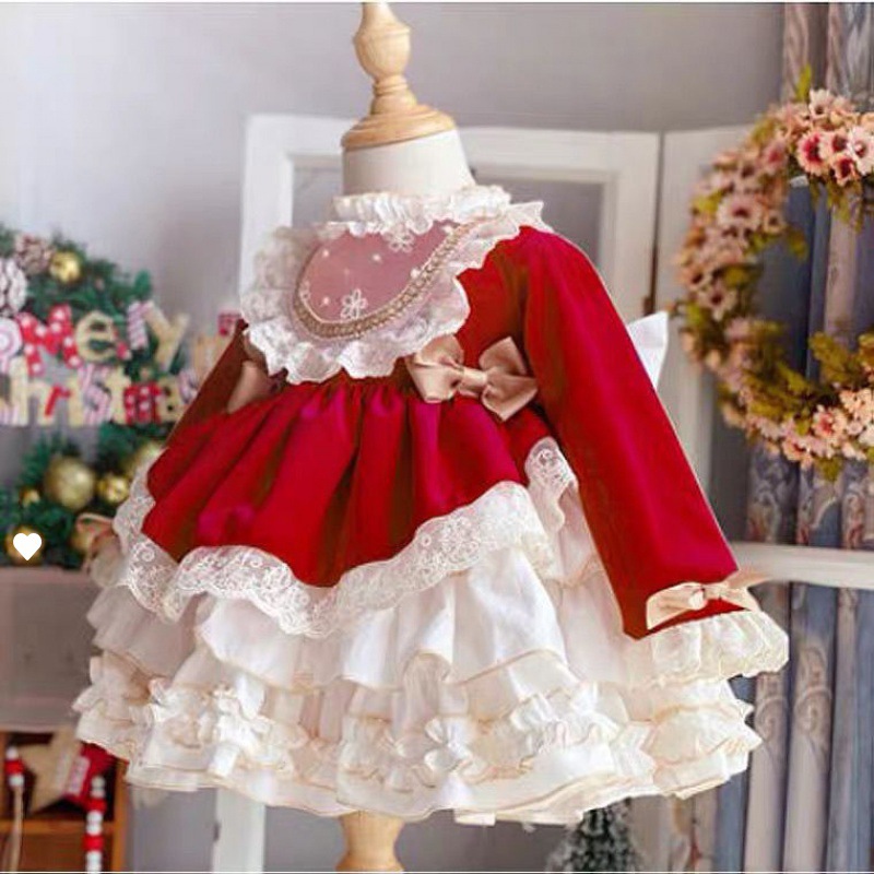 Baby Xmas Clothing - Mädchen Baby Party Kleid Neue Spanisch