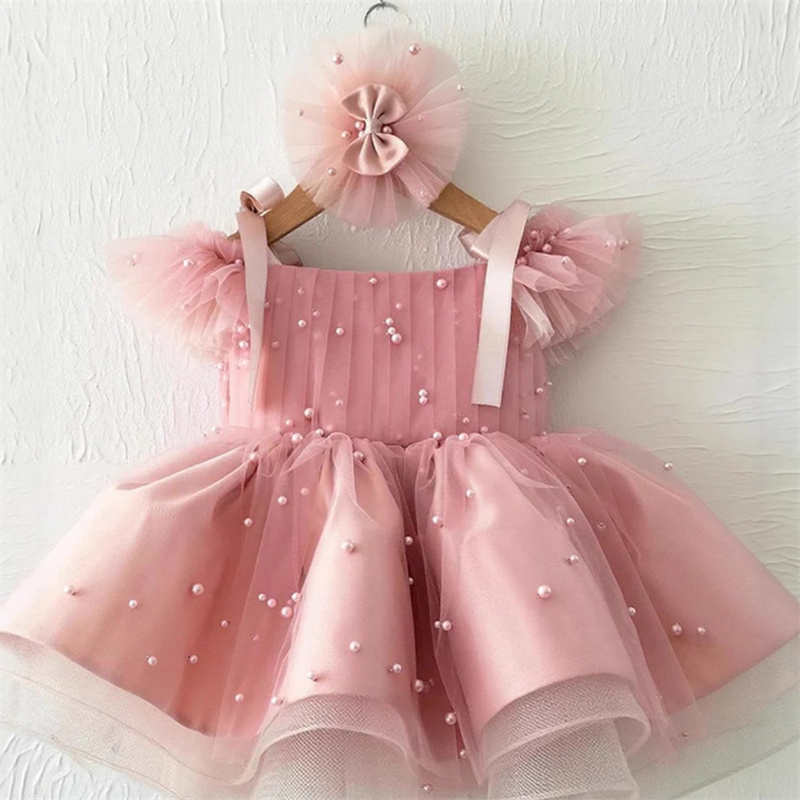 Baby Xmas Clothing - Kinder Baby Prinzessin Tüll Perlen Schleife