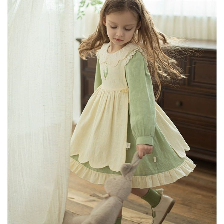 Baby Xmas Clothing - Eid Neue Mädchen Samt Spitze Lolita