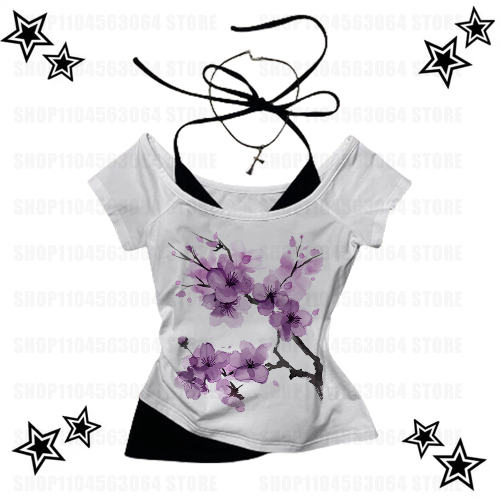 Baby Y2K Clothing - Damen Korsett Grafik Druck Kleidung Vintage