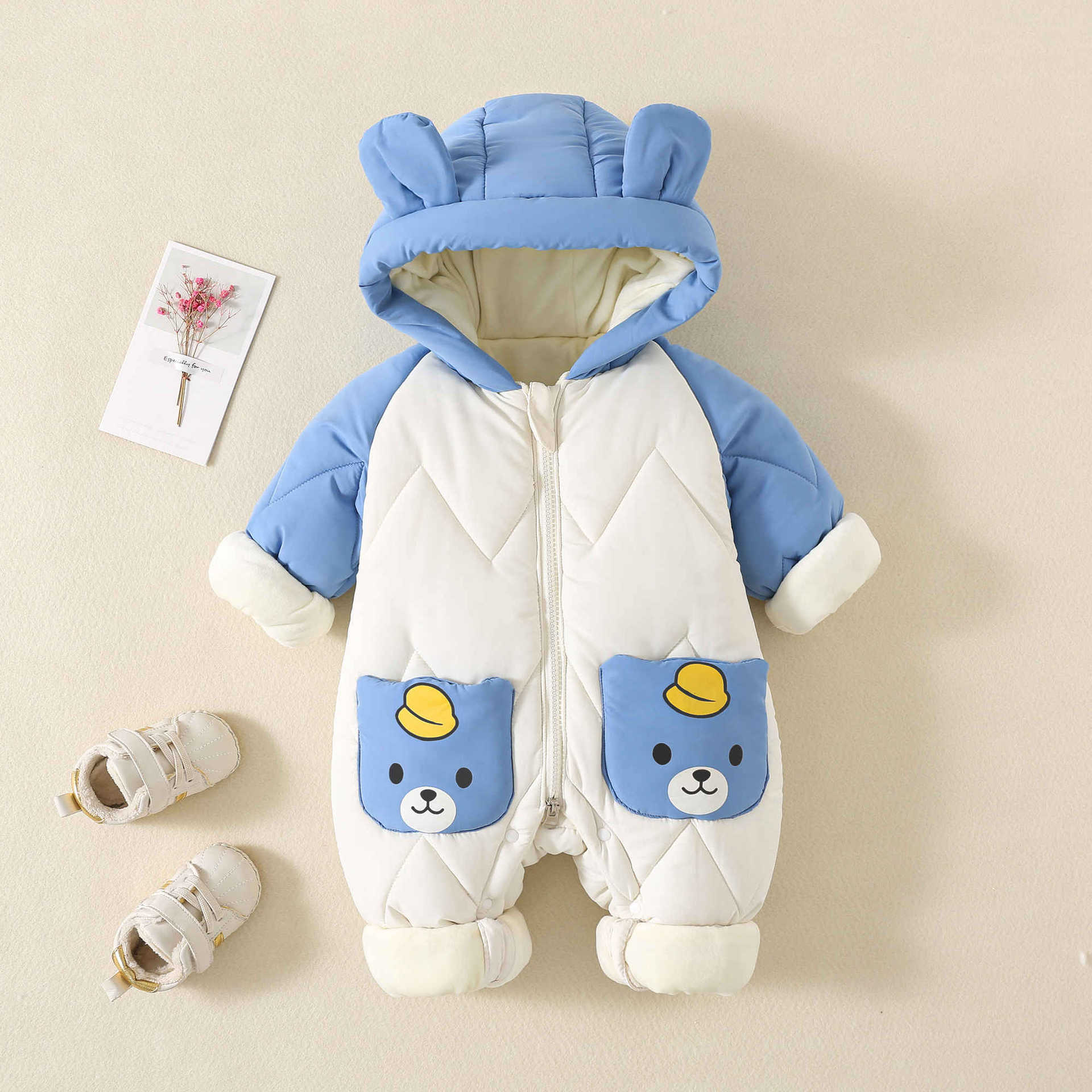 Baby Clothing Winter - Winter-Baby-Outwear-Kleidung mit Pelzfutter, warme Strampler für