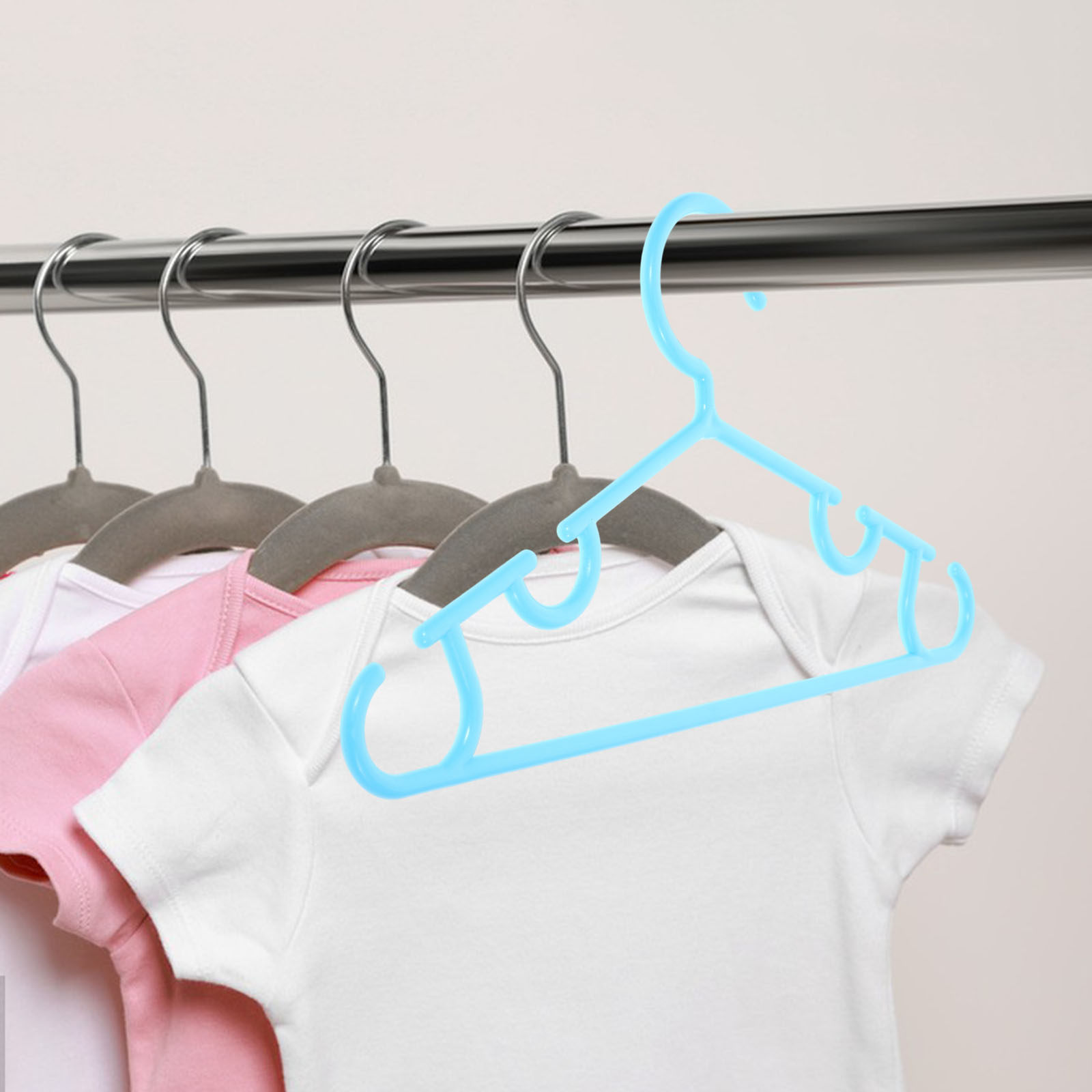 Baby Clothing Hangers - 10 Stück Robuste Baby-Kleiderbügel Rutschfeste Kunststoff-Kinderkleiderbügel