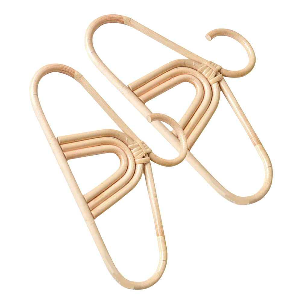 Baby Clothing Hangers - 2 Stück Rattan-Kinderkleiderbügel, umweltfreundlich, glatte Oberfläche,