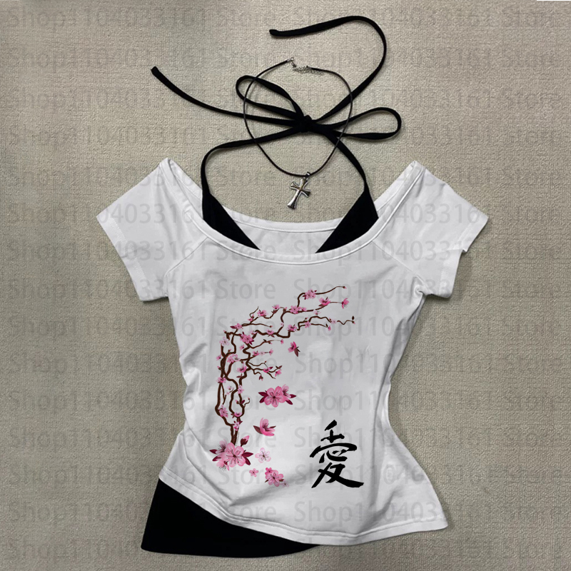 Y2k Tops T-Shirt Gothic Damen  – Baby Y2K Clothing Bewertung und Preis